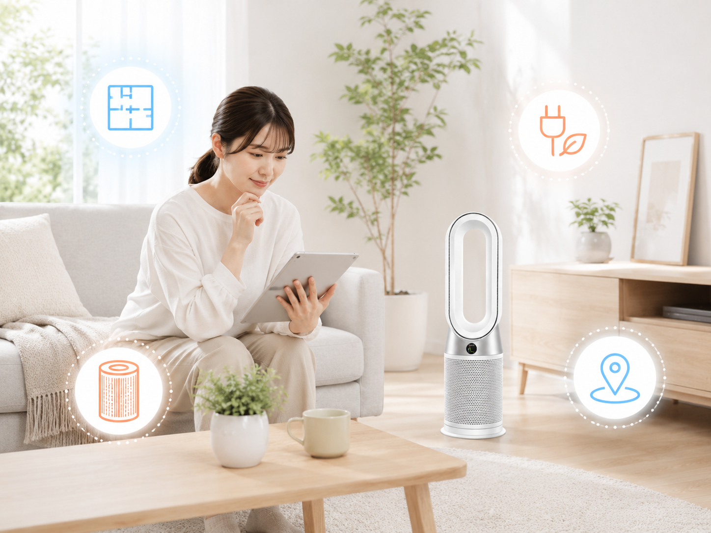 空気清浄ファンヒーター購入前のチェックポイントを確認する家族のイメージ